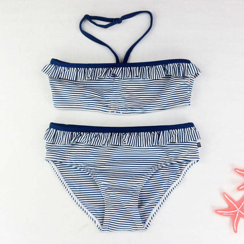 Striped Splicing Swimsuit